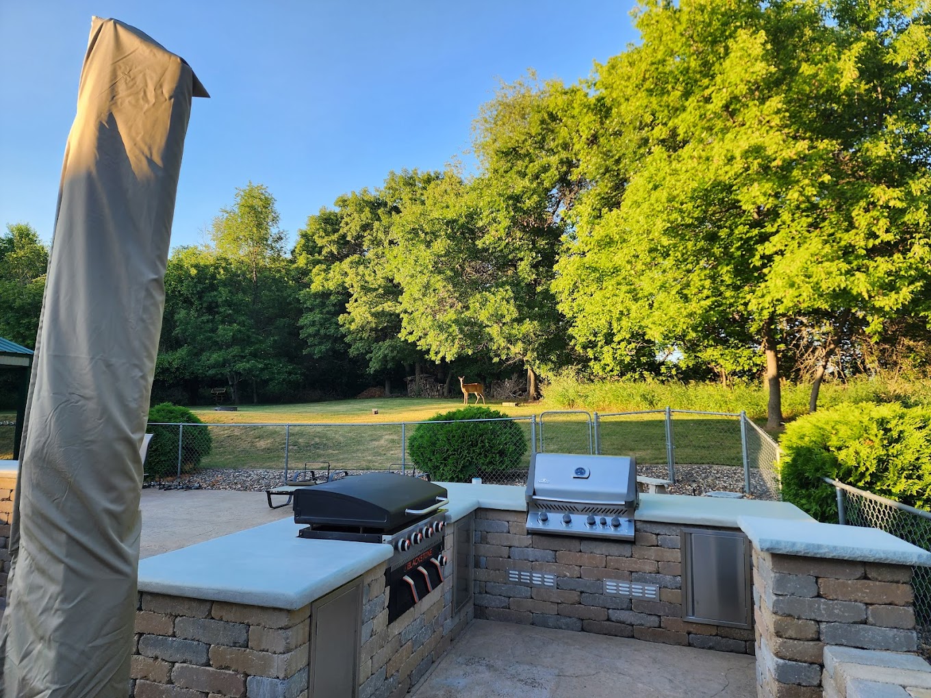 Premium brick outdoor kitchen and patio construction